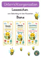Vorschau - Anderer Materialtyp - Lesezeichen zum Geburtstag Biene - Deckblatt