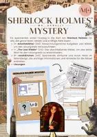 Vorschau - Stationenlernen - Sherlock Holmes' Mystery - Rätsel lösen und klassische Literatur für die Sek I - Deckblatt