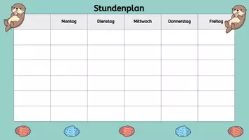 Vorschau - Poster - Stundenplan – Otterklasse | Grundschule - Seite 1