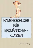 Vorschau - Poster - Erdmännchenklasse: Namensschilder für Tische & Garderobe - Deckblatt