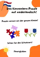 Vorschau - Arbeitsblätter - Das Kennenlern-Puzzle auf niederländisch - Deckblatt