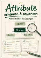 Vorschau - Arbeitsblätter - Attribute erkennen und anwenden - Deckblatt