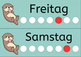 Vorschau - Poster - Kalender für die Grundschule – Wochentage, Monate & Datum | Otterklasse - Seite 3