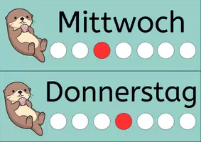 Vorschau - Poster - Kalender für die Grundschule – Wochentage, Monate & Datum | Otterklasse - Seite 2