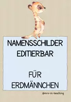 Vorschau - Poster - Erdmännchenklasse: Editierbare Namensschilder für Tische & Garderobe - Deckblatt