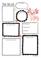 Vorschau - Mal- und Bastelvorlagen - Axolotlklasse - Das bin ich | Steckbrief (Klassentier) - Seite 3