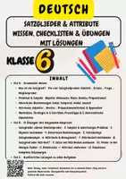 Vorschau - Arbeitsblätter - Satzglieder & Attribute Wissen, Checklisten & Übungen mit Lösungen Klasse 6 - Deckblatt