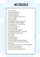 Vorschau - Poster - Wochenziele Liste - Deckblatt