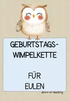 Vorschau - Anderer Materialtyp - Eulenklassen: Geburtstagskalender Wimpelkette Klassenraum Deko - Deckblatt