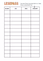 Vorschau - Arbeitsblätter - Lesepass Vorlesen 3./4.Klasse - Deckblatt