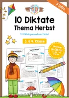 Vorschau - Arbeitsblätter - 10 einfache Diktate zum Herbst - Deckblatt