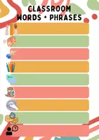 Vorschau - Arbeitsblätter - Classroom Words + Phrases mit Lösungen - Deckblatt