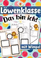 Vorschau - Arbeitsblätter - Löwenklasse - Das bin ich | Steckbrief (Klassentier) - Deckblatt