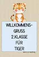 Vorschau - Bildkarten - Tigerklasse: Willkommensgruß 2.Klasse Schulanfang - Deckblatt