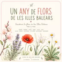 Vista previa - Decoración del aula - Targetes mesos de l'any en català - Calendari floral mediterrani - Portada