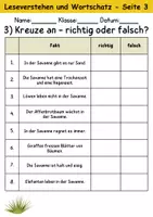 Vorschau - Arbeitsblätter - Savanne : Leseverstehen und Wortschatz - DaZ/DaF • Deutsch • Sachunterricht - Seite 3