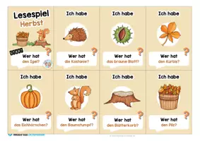 Vorschau - Spiele - Herbst: Lesespiel (Ich habe, wer hat?) - Seite 1