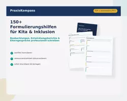 Vorschau - Fördermaterial/Inklusion - 150+ Formulierungshilfen für Kita & Inklusion - Beobachtung, Entwicklungsberichte & Elterngespräche professionell schreiben - Deckblatt