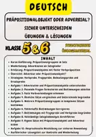Vorschau - Arbeitsblätter - Präpositionalobjekt oder Adverbial? Sicher unterscheiden Übungen & Lösungen Klasse 5 & Klasse 6 - Deckblatt