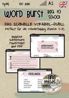 Vorschau - Spiele - Back to School Word Burst: Englisch Vokabelspiel (A2 / Klasse 7-8) - Editierbar & PDF - Deckblatt