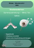 Vorschau - Arbeitsblätter - Stationenlernen Biologie Klasse 6: Samenausbreitung — Wind, Tier, Selbst - Deckblatt