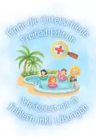 Vorschau - Arbeitsblätter - Finde die Unterschiede: Sommer& Freibad - Deckblatt