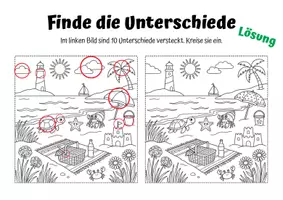 Vorschau - Arbeitsblätter - Finde die Unterschiede: Sommer & Strand - Seite 2