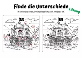 Vorschau - Arbeitsblätter - Finde die Unterschiede: Sommer & Piraten - Seite 2