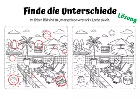 Vorschau - Arbeitsblätter - Finde die Unterschiede: Sommer& Freibad - Seite 2