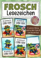 Vorschau - Anderer Materialtyp - Feriengrüße Frosch Froschklasse Lesezeichnen Sommer - Deckblatt