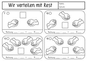 Vorschau - Arbeitsblätter - Geteilt rechnen mit Smarties (Aufteilen, Verteilen, Teilen mit Rest) - Seite 3