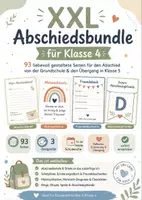 Vorschau - Arbeitsblätter - XXL Grundschul-Abschied Klasse 4 Paket – Schuljahresende, Abschied, Erinnerungen, Mutmacher & Übergang Klasse 5 - Deckblatt