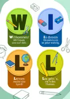 Vorschau - Mal- und Bastelvorlagen - Willkommensdeko Klassenzimmer | Begrüßung Schuljahresanfang & neue Schüler - Seite 1