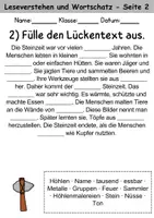 Vorschau - Arbeitsblätter - Steinzeit : Leseverstehen und Wortschatz - DaZ/DaF • Deutsch • Sachunterricht - Seite 2
