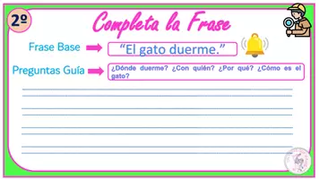 Vista previa - Hojas de trabajo - COMPLETA LA FRASE. ESCRITURA GUIADA - página 3