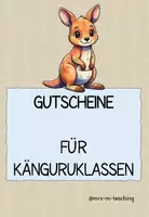 Vorschau - Poster - Känguruklasse: Hausaufgabengutscheine Belohnung Motivation - Deckblatt
