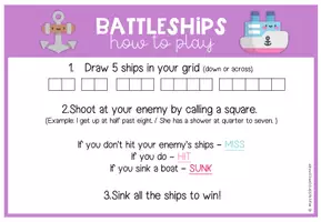 Vista previa - Juegos / Gamificación - BATTLESHIPS – RUTINAS DIARIAS Y LAS HORAS EN INGLÉS - página 1