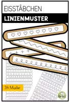 Vorschau - Mal- und Bastelvorlagen - Eisstäbchen Linienmuster – Feinmotorik & Schwungübungen - Deckblatt