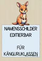Vorschau - Poster - Känguruklasse: Namensschilder Beschriftung Tische & Garderoben - Deckblatt