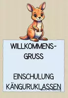 Vorschau - Poster - Känguruklasse: Willkommensgruß zur Einschulung Schulanfang - Deckblatt