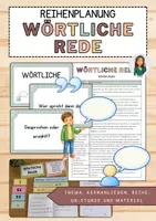 Vorschau - Unterrichtsreihen - Materialpaket: Wörtliche Rede - Unterrichtsreihe, UB-Stunde und Material - Deckblatt