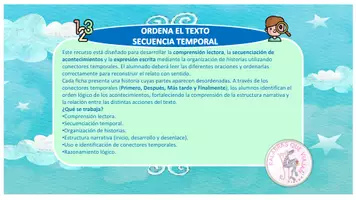 Vista previa - Hojas de trabajo - Ordena el texto secuencia temporal - página 1