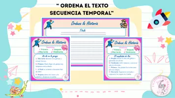 Vista previa - Hojas de trabajo - Ordena el texto secuencia temporal - Portada