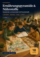 Vorschau - Arbeitsblätter - Ernährungspyramide & Nährstoffe – Lernwerkstatt mit Forscherheft für Klasse 3/4 - Deckblatt