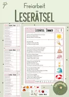 Vorschau - Arbeitsblätter - Leserätsel Freiarbeit Klasse 2 Lernbuffet - Deckblatt