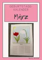 Vorschau - Mal- und Bastelvorlagen - Kalenderblatt März - Geburtstagskalender selbst gestalten - Deckblatt