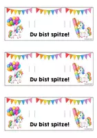 Vorschau - Mal- und Bastelvorlagen - Einhornklasse - Stiftgeschenk | Geschenk (Klassentier) - Seite 3