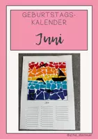 Vorschau - Mal- und Bastelvorlagen - Kalenderblatt Juni - Geburtstagskalender selbst gestalten - Deckblatt