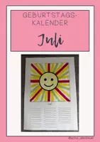 Vorschau - Mal- und Bastelvorlagen - Kalenderblatt Juli - Geburtstagskalender selbst gestalten - Deckblatt
