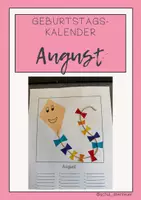 Vorschau - Mal- und Bastelvorlagen - Kalenderblatt August - Geburtstagskalender selbst gestalten - Deckblatt